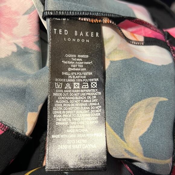 Ted BAKER Dayna Rhubarb Floral Buttoned Tropical Romper Black Size 4 NWT $279 - Picture 12 of 12